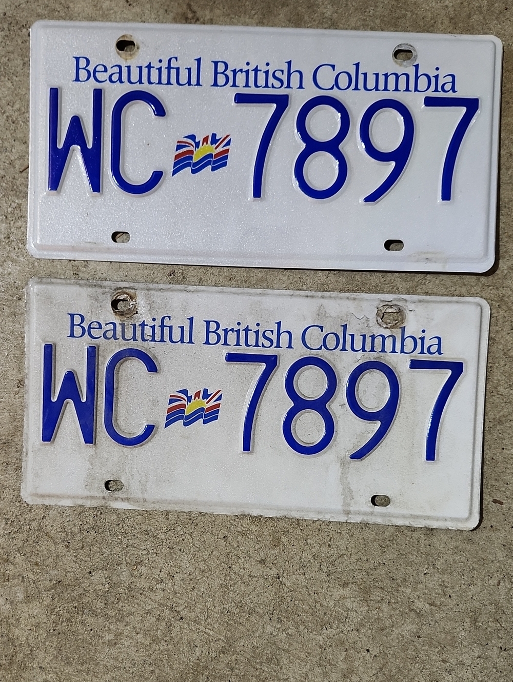 Classic White & Blue License Plate Wall Decor - Beautiful British Columbia